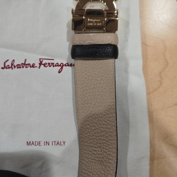 Salvatore Ferragamo Black and Nude Doyble Face  Designer Belt main image 4